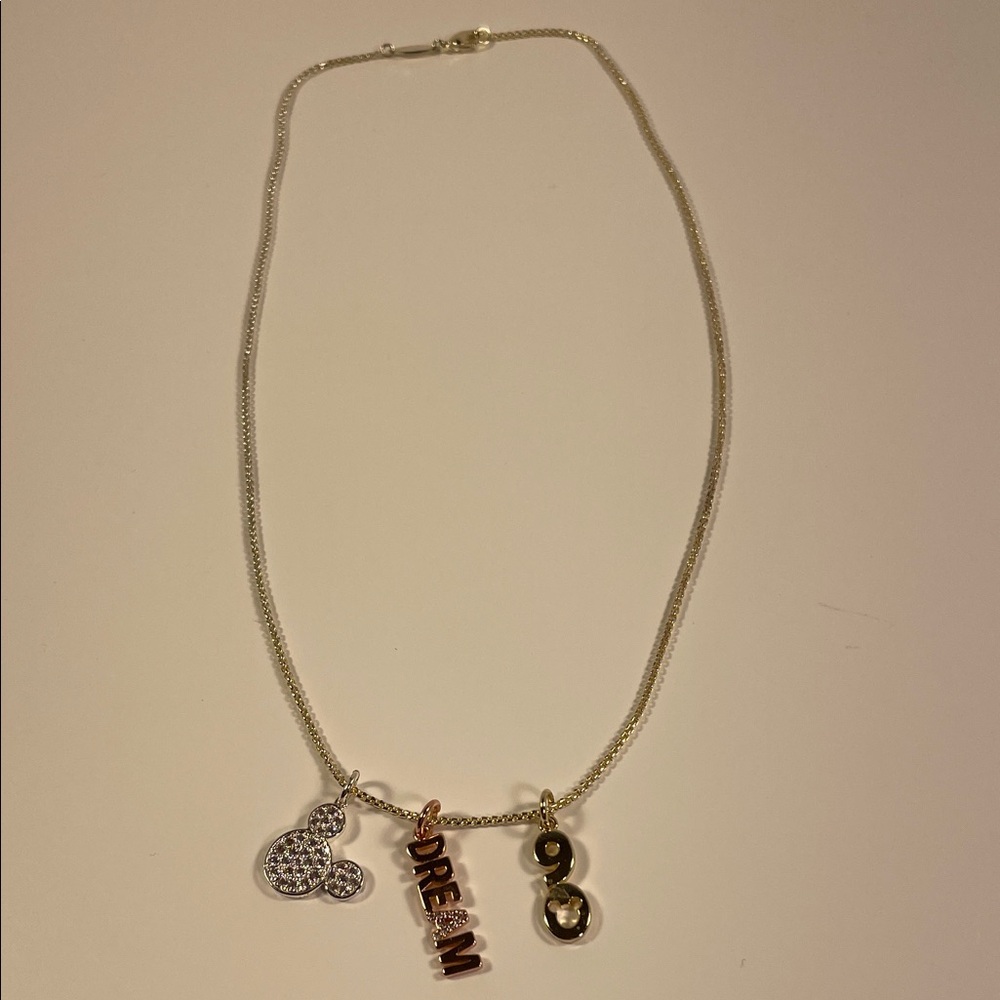 Disney Elegant Gold Necklace with Charms